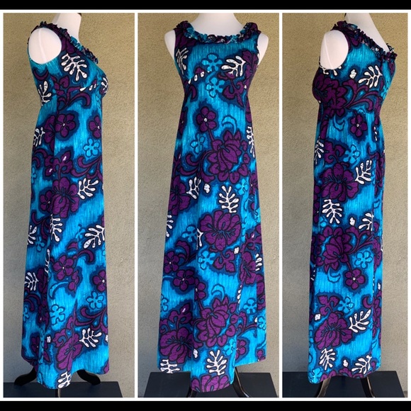 🌺 Vintage Hawaiian Barkcloth Muumuu Dress 🌺 - Picture 3 of 14